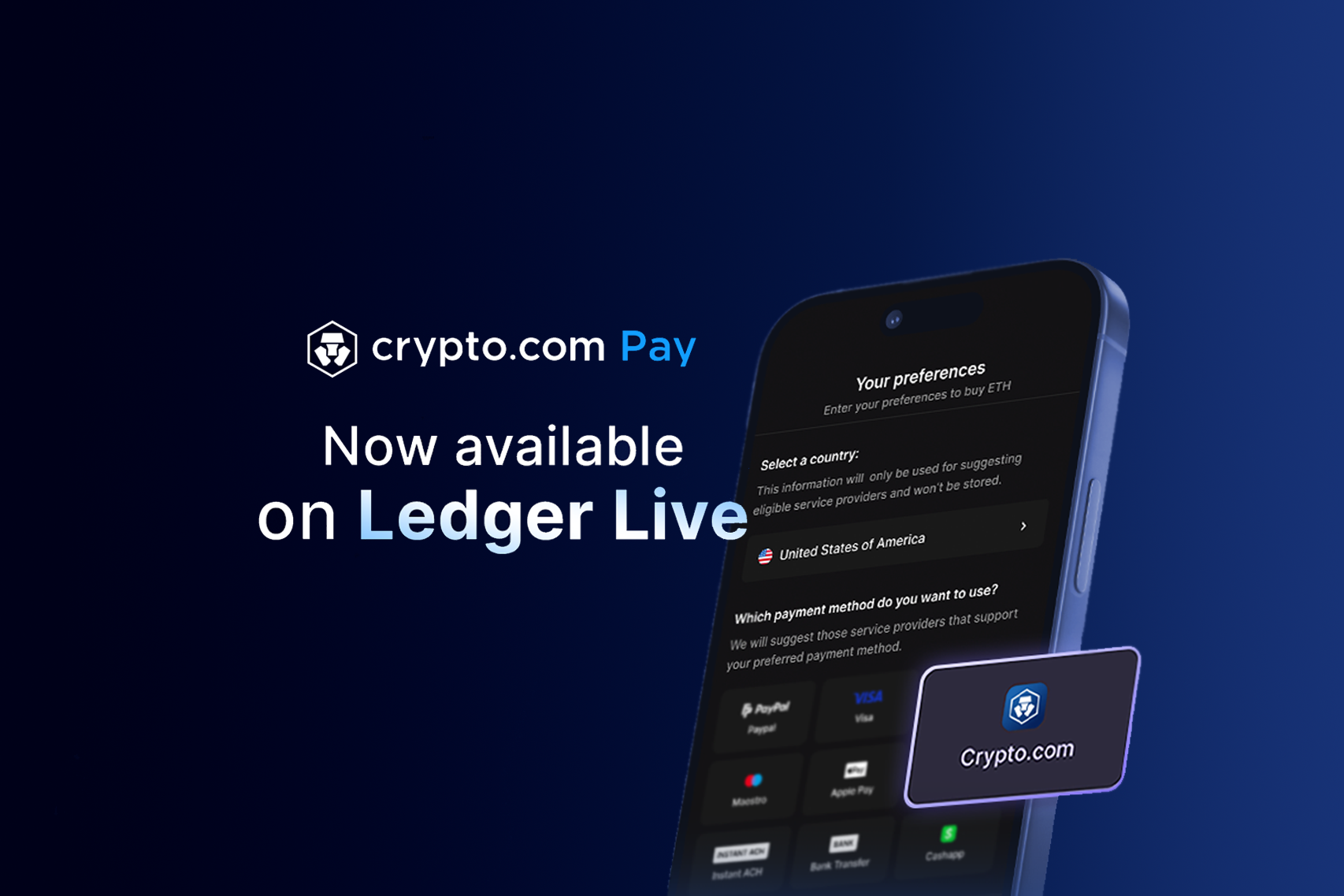 Crypto.com Pay esta ahora disponible en Ledger Live!